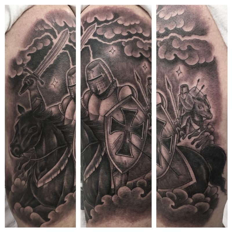 Knights Templar Sleeve Tattoo